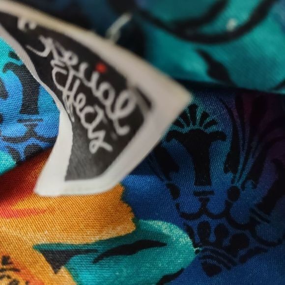 Vintage‎ Special Effects Tropical Floral Print Short Sleeve Dress Sz 16M - Picture 11 of 11